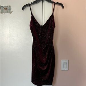 Windsor Burgundy Sparkle Mini Dress